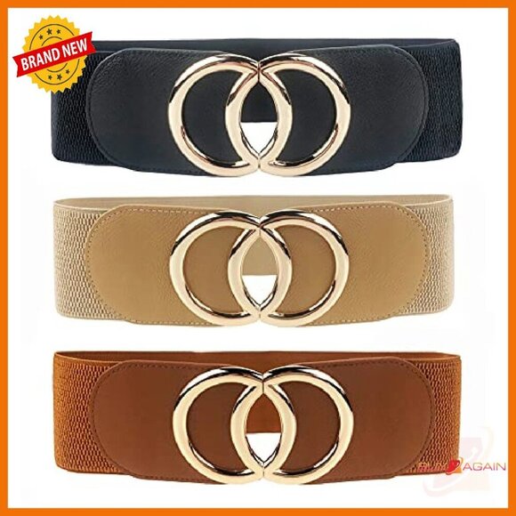 Elastic Wide Stretch Waist Cinch Belt For Dresses Tops Shirts